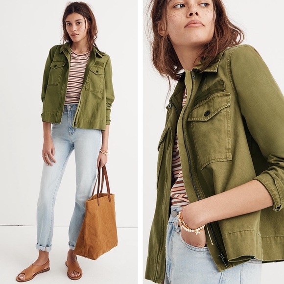Madewell Jackets & Blazers - Madewell Army Swing Jacket Olive Denim
